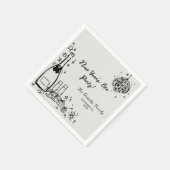 Serviette En Papier Modern Hand Drawn New Year's Eve Party (Coin)