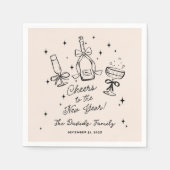 Serviette En Papier Modern Hand Drawn New Year's Eve Party (Devant)