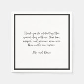 Serviette En Papier Modern Handwritten Note Minimalist Wedding (Devant)