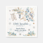 Serviette En Papier Modern Little Snowflake Clothesline Baby Shower (Devant)