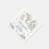 Serviette En Papier Modern Little Snowflake Clothesline Baby Shower (Coin)