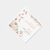 Serviette En Papier Modern Love is Blossoming Pink Bridal Shower (Coin)