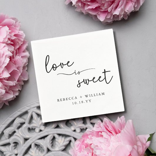 Serviette En Papier Modern Love is Sweet manuscrit Script Favoriser Cl