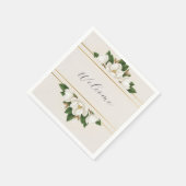 Serviette En Papier Modern Luxe White Magnolia Wedding (Coin)