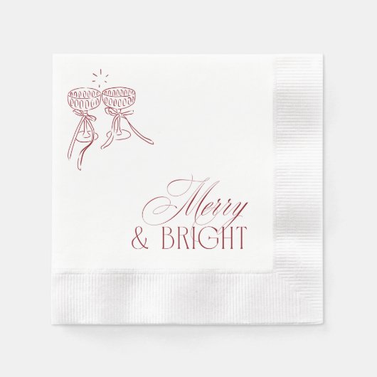 Serviette En Papier Modern Merry & Bright Christmas Holiday Party (Devant)