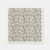 Serviette En Papier Modern Millennial Dad Doodle Pattern Father's Day (Devant)