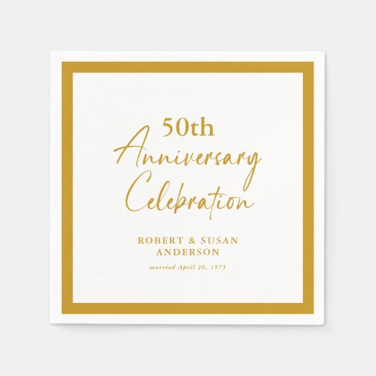 Serviette En Papier Modern Minimal 50th Wedding Anniversary (Devant)