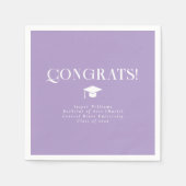 Serviette En Papier Modern Minimal Chic Graduation Party Lavender (Devant)