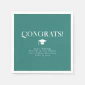 Serviette En Papier Modern Minimal Chic Graduation Party Teal (Devant)