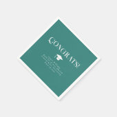 Serviette En Papier Modern Minimal Chic Graduation Party Teal (Coin)