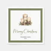 Serviette En Papier Modern Minimal Christmas Tree Custom Name Napkins (Devant)