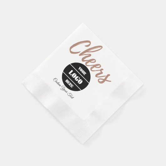 Serviette En Papier Modern Minimal Custom Company Logo Print (Coin)