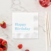 Serviette En Papier Modern Minimalist Blue Birthday (En situation)