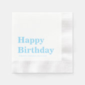 Serviette En Papier Modern Minimalist Blue Birthday (Devant)