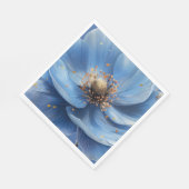 Serviette En Papier Modern Minimalist Gold and Blue Poppy (Coin)