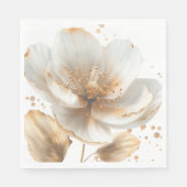 Serviette En Papier Modern Minimalist Gold and White Wedding (Devant)