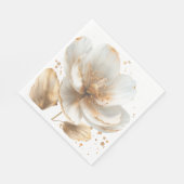 Serviette En Papier Modern Minimalist Gold and White Wedding (Coin)