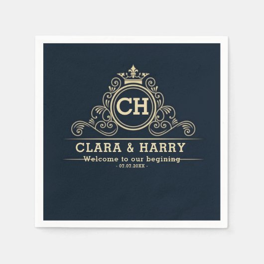 Serviette En Papier Modern minimalist luxury champagne champagne gold (Devant)