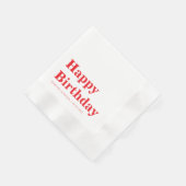 Serviette En Papier Modern Minimalist Red Birthday (Coin)