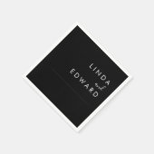 Serviette En Papier Modern Minimalist Traditional  Black Wedding (Coin)