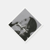 Serviette En Papier Modern Minimalistic Script Photo Graduation Party (Coin)