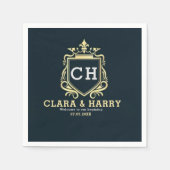 Serviette En Papier  Modern monogram gold calligraphy wedding  (Devant)