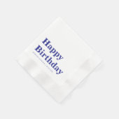 Serviette En Papier Modern Navy Blue Birthday (Coin)