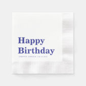 Serviette En Papier Modern Navy Blue Birthday (Devant)
