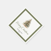 Serviette En Papier Modern Neutral Christmas Tree Family Napkins (Coin)