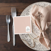 Serviette En Papier Modern Neutral Monogram Botanical Napkin