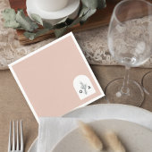 Serviette En Papier Modern Neutral Monogram Botanical Napkin