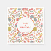 Serviette En Papier Modern Pastel Graphic Butterfly Pattern (Devant)