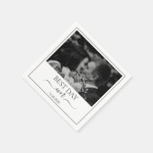 Serviette En Papier Modern Photo Best Day Ever Wedding Custom Napkin (Coin)