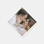 Serviette En Papier Modern Photo Editorial Wedding (Coin)