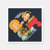 Serviette En Papier Modern Photo Graduation (Devant)