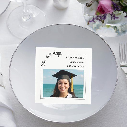 Serviette En Papier Modern photo Graduation Party