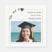 Serviette En Papier Modern photo Graduation Party luncheon (Devant)