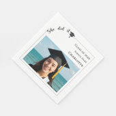Serviette En Papier Modern photo Graduation Party luncheon (Coin)