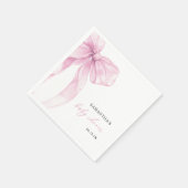 Serviette En Papier Modern Pink Bow Baby Shower (Coin)