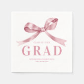 Serviette En Papier Modern Pink Bow Graduation Party (Devant)