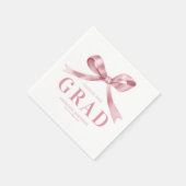 Serviette En Papier Modern Pink Bow Graduation Party (Coin)