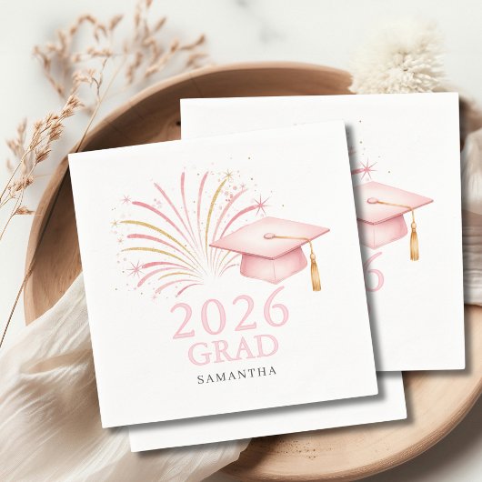 Serviette En Papier Modern Pink Gold 2026 Grad 
