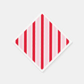 Serviette En Papier Modern Pink Red Stripes Christmas (Coin)