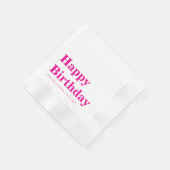 Serviette En Papier Modern Pink Typography Birthday (Coin)