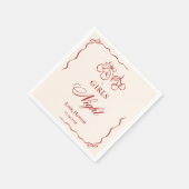 Serviette En Papier Modern Red Girls Night Dinner Party (Coin)