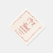 Serviette En Papier Modern Red Girls Night Dinner Party (Coin)