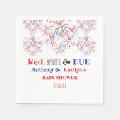 Serviette En Papier Modern Red White & Due 4th July Baby Shower (Devant)