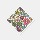 Serviette En Papier Modern Retro Floral Drawing Seamless Pattern Art  (Coin)