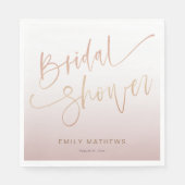 Serviette En Papier Modern Rose Gold Gradient Bridal Shower (Devant)