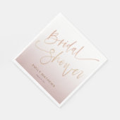 Serviette En Papier Modern Rose Gold Gradient Bridal Shower (Coin)